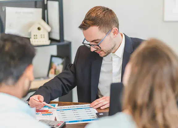 A financial advisor meeting a couple